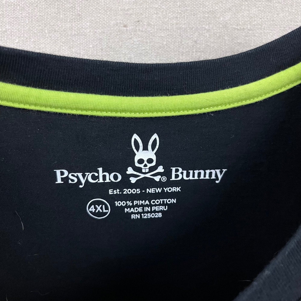 Psycho Bunny T-Shirt Mens 4XL Black Reflective Box Logo Pima Cotton Short Sleeve - Picture 5 of 7